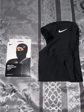 Nike Black Therma-FIT Balaclava Hood with White Swoosh